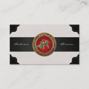 Carte De Visite [154] Hokusai - Shoki Riding Shishi Lion