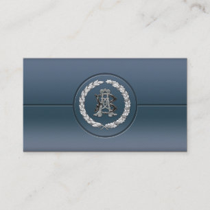 Carte De Visite [154] Monogramme argenté AB & BA