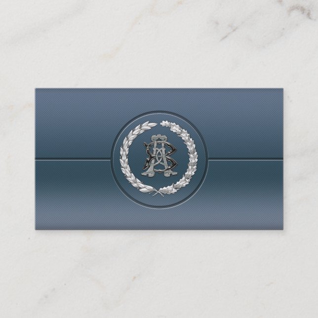 Carte De Visite [154] Monogramme argenté AB & BA (Devant)