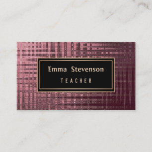 Carte De Visite 16 Noir rose, abstrait, motif, rose et noir