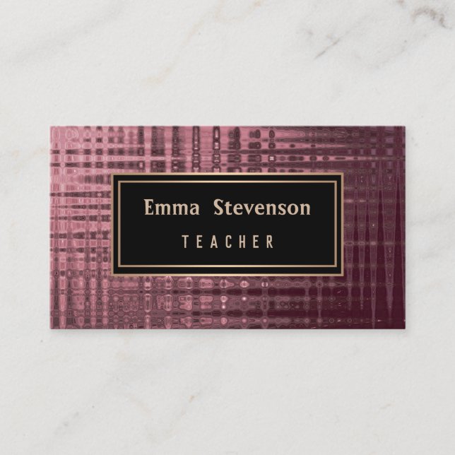 Carte De Visite 16 Noir rose, abstrait, motif, rose et noir (Devant)