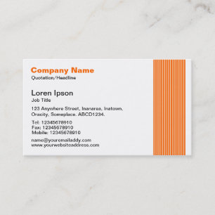 Carte De Visite 17 lignes - orange