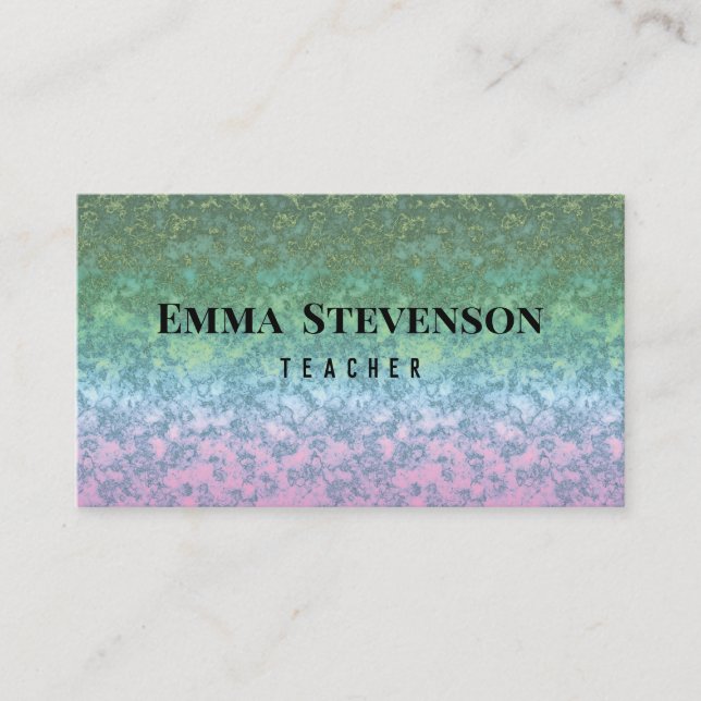 Carte De Visite 19 Rose vert, abstrait, motif, rose et vert (Devant)