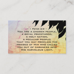 Carte De Visite 1 2:9 de Peter vous êtes des peuples choisis,