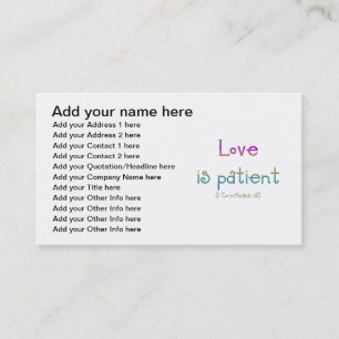 Carte De Visite 1 Corinthiens 13 - L'Amour Est Patient