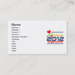 Carte De Visite 2012 T-shirts et cadeaux fiers de grand-papa