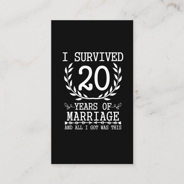 Carte De Visite 20e anniversaire de mariage de l'épouse Mariage (Devant)