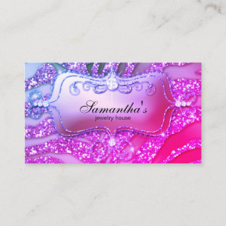 Carte De Visite 232 Bijoux Sparkle Business Zebra Gold Pink