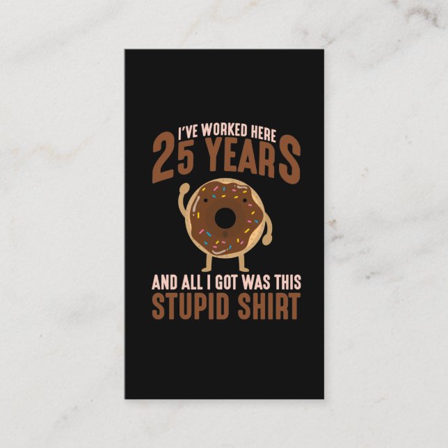 Carte De Visite 25 ans de travail Anniversaire Employé de l'Amour  (Devant)
