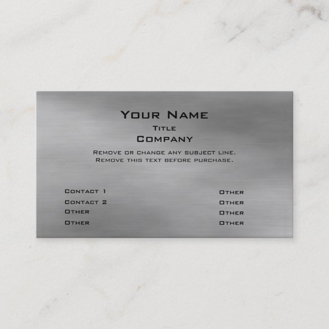 Carte de visite 2,0 en métal - argent (Devant)