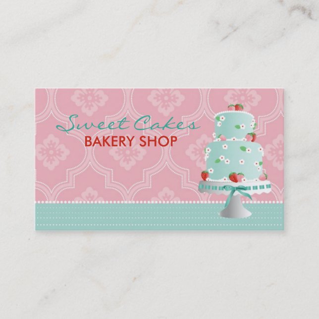 Carte de visite 2 de gâteau de fraise (Devant)