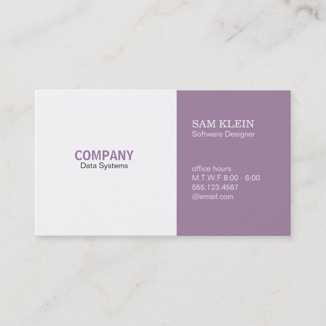 Carte De Visite 2 panneaux Lilac (Devant)