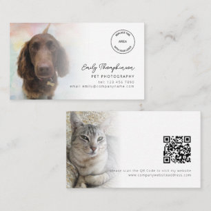 Carte De Visite 2 Photos Logo QR Code Pet Photographe