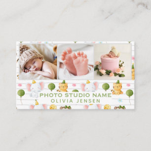 Carte De Visite 2 Photos QR Code Nouveau-né Bébé Photographe