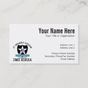 Carte De Visite 2ème Vétérinaire d'identification Corée DMZ avec