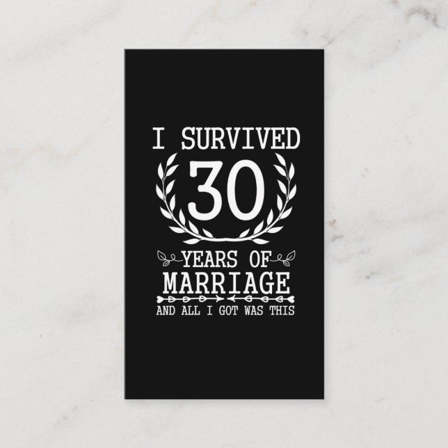 Carte De Visite 30 ans de mari, 30e Mariage (Devant)