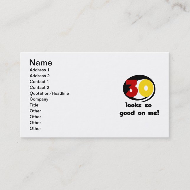 Carte De Visite 30 Semblables T-shirts et cadeaux sur moi (Devant)