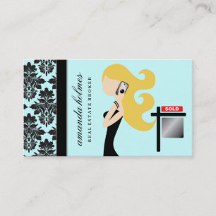 Carte De Visite 311 bleu blond du Fashionista d'immobiliers