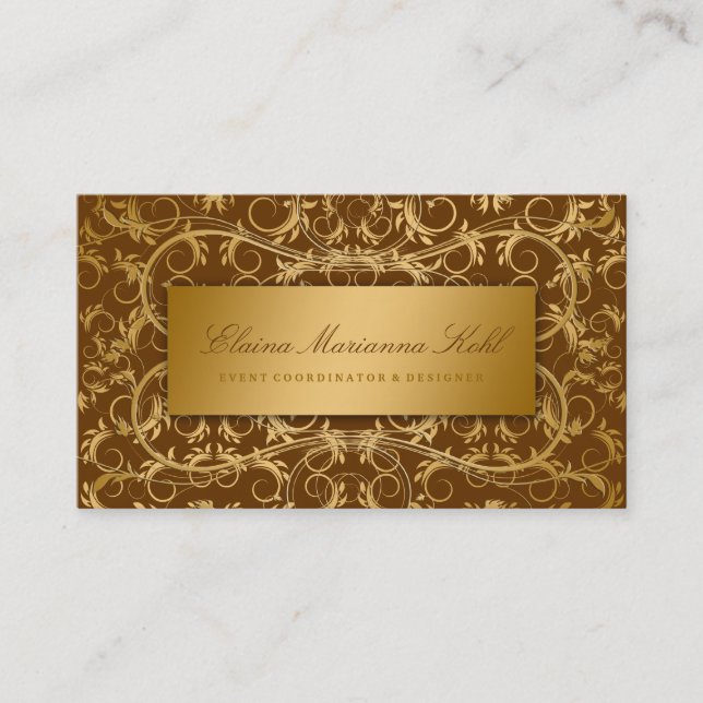 Carte De Visite 311 brun chocolat divins d'or (Devant)
