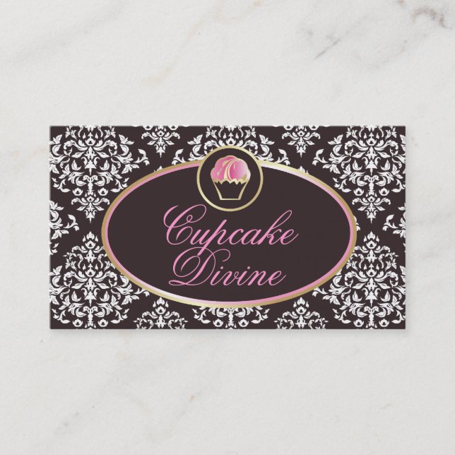 Carte De Visite 311-Cupcake devinent la damassé solide (Devant)