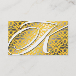 Carte De Visite 311-Dazzle je damassé - jaune de monogramme de K