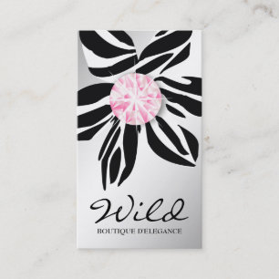 Carte De Visite 311 diamant rose sauvage S de la fleur de zèbre