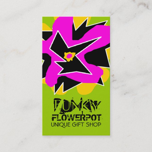 Carte De Visite 311-FUNKY VERT de la FLEUR | (Devant)