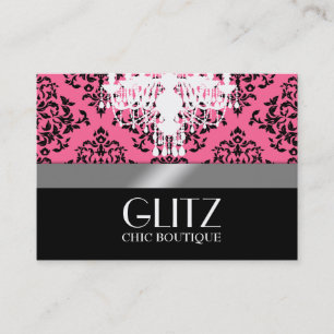 Carte De Visite 311-Glitz boutique - rose rose noir de damassé