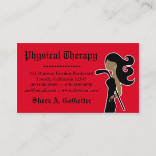 Carte De Visite 311 Hockey fashionista Bling Red Zebra Business