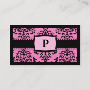 Carte De Visite 311-MonogramIcing sur le gâteau - réglisse 2 rose