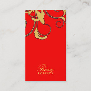 Carte De Visite 311-Roxy solide   rouge et jaune