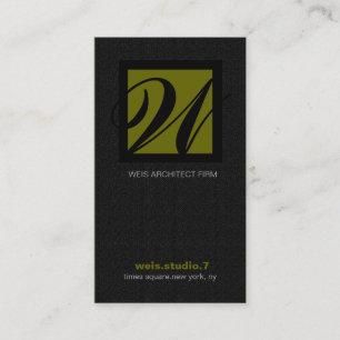 CARTE DE VISITE 311-SIMPLY MONOGRAMME CARRÉ TEXTURE-SAGE