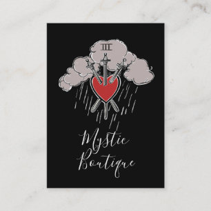 Carte De Visite 3 de Épées Illustration de Tarot du Cœur Amour Tro