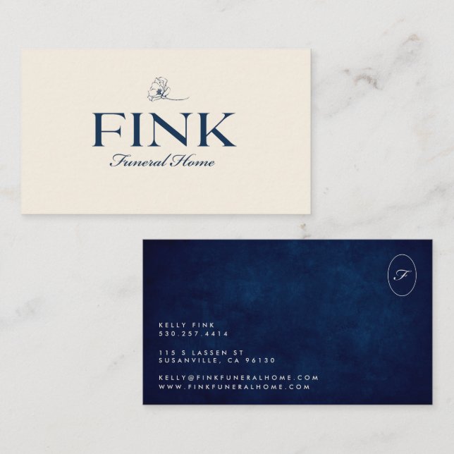 CARTE DE VISITE 3 | Fink Funeral Home (Devant / Derrière)