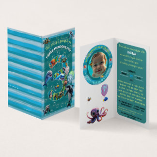 Carte De Visite 3-Mendous Party Custom Vertical Birthday Invite