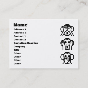 Carte De Visite 3 singes sages Emoji