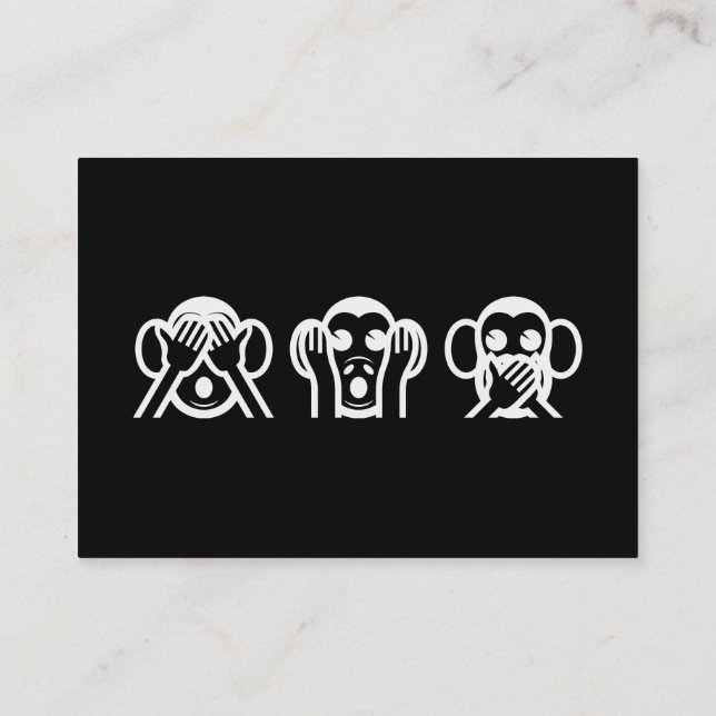 Carte De Visite 3 singes sages Emoji (Dos)