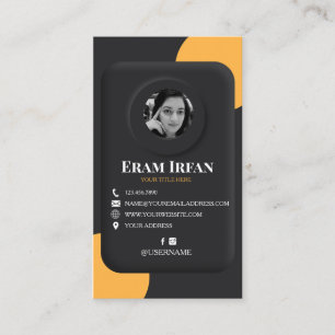 Carte de visite 3D élégant noir et jaune