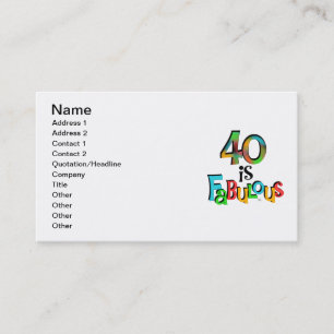 Carte De Visite 40 est Fabuleux T-shirts et cadeaux d'anniversaire