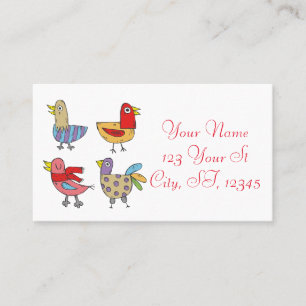 Carte De Visite 4 Oiseaux amusants Thunder_Cove