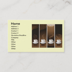 Carte De Visite 4 Tasses de café dans vectoriel, Nom, Adresse 1, A