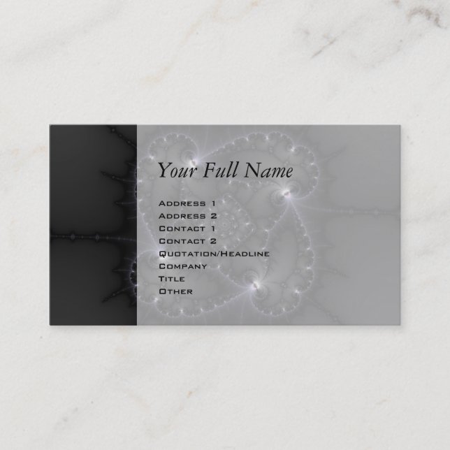 Carte De Visite 50 nuances de gris - art de fractale (Devant)