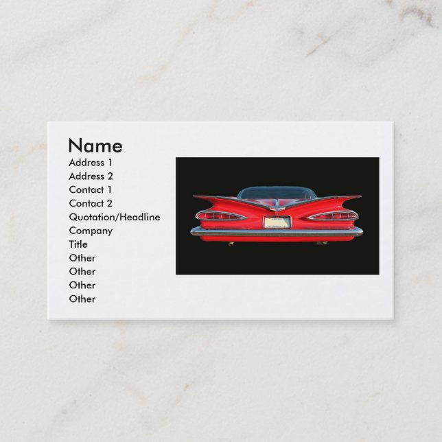 Carte De Visite 59 CHEVY, nom, adresse 1, adresse 2, contact 1… (Devant)
