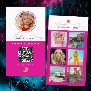 Carte De Visite 6 Grille de flux photo Médias sociaux Code QR