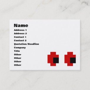 Carte De Visite 8 bits Éffrayants yeux rouges