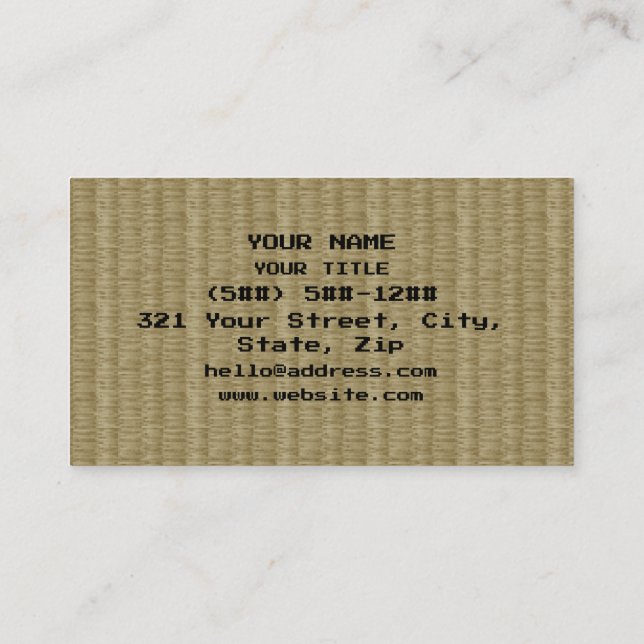 Carte De Visite 8 bits Pixel Tatami Mat 畳 (Dos)