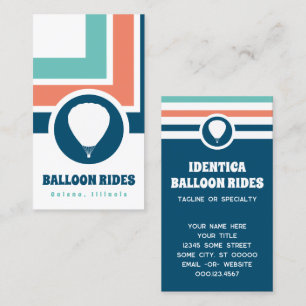 Carte de visite à ballon chic rayé
