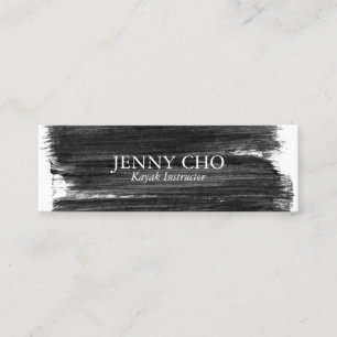 CARTE DE VISITE à bande de peinture BLANC NOIR