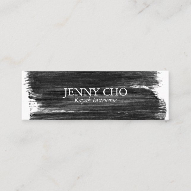CARTE DE VISITE à bande de peinture BLANC NOIR (Devant)