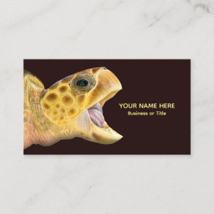 Carte de visite à bouche ouverte de la tortue luth
